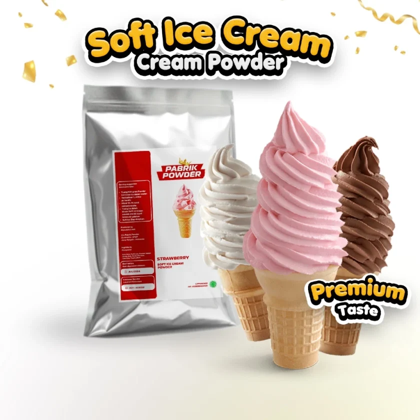 Powder Soft Ice Cream , Bubuk Es Krim Lembut Instan Aneka Rasa