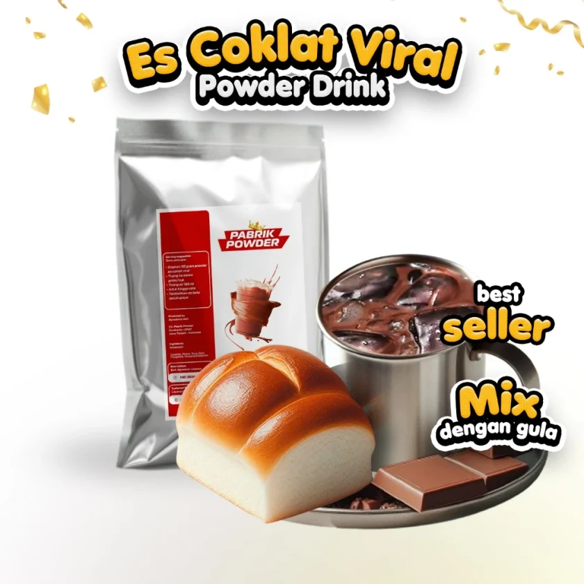 Powder Es Coklat Viral , Minuman Bubuk , Chocolate Powder Drink, Bubuk Cokelat Pekat