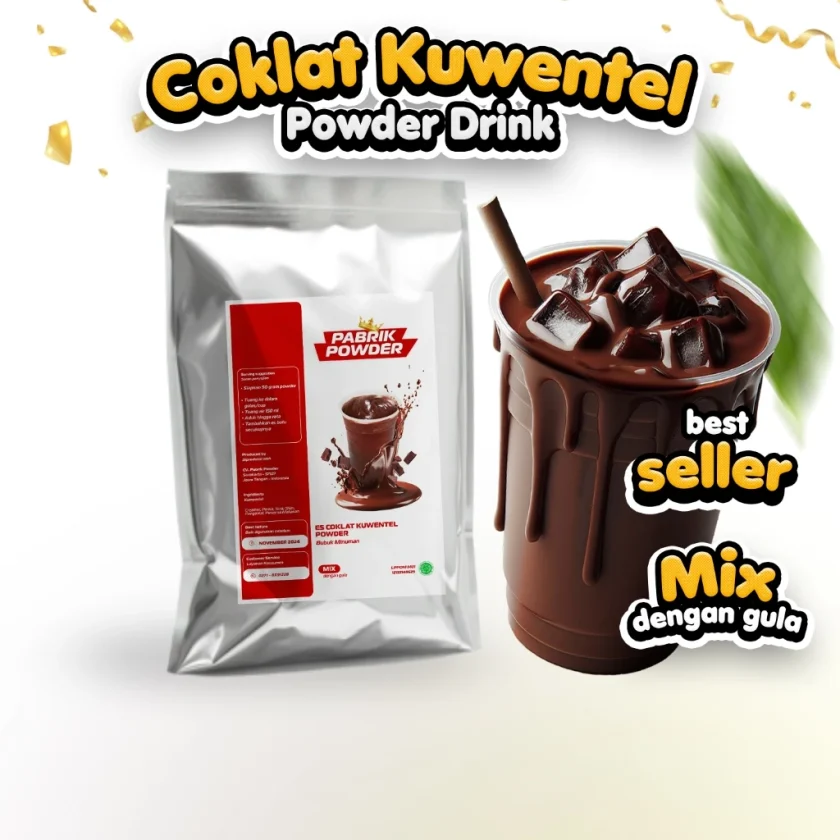 Powder Coklat Kuwentel , Bubuk Minuman Es Cokelat Kental Manis, Chocolate Powder