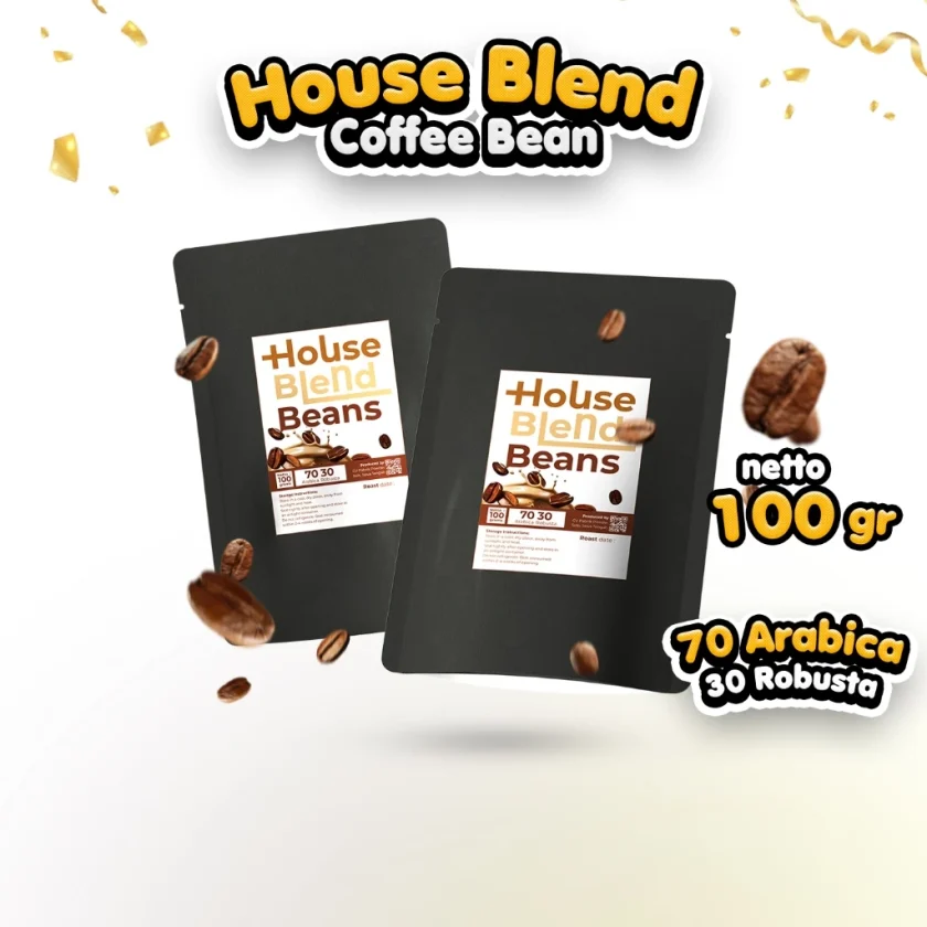 House Blend Coffee Bean 70 Arabica, 30 Robusta , Biji Kopi Premium