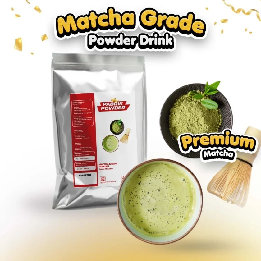 Powder Grade Matcha Plain, Bubuk Minuman Matcha Berkualitas Tanpa Gula
