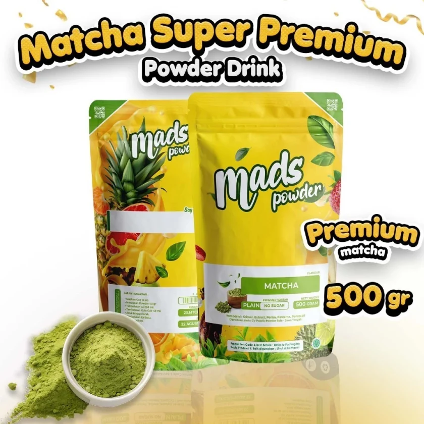 Matcha Super Premium Bubuk Minuman Mads Powder