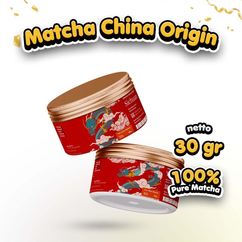 Matcha China Origin Powder, Bubuk Matcha Murni kemasan 30 gram